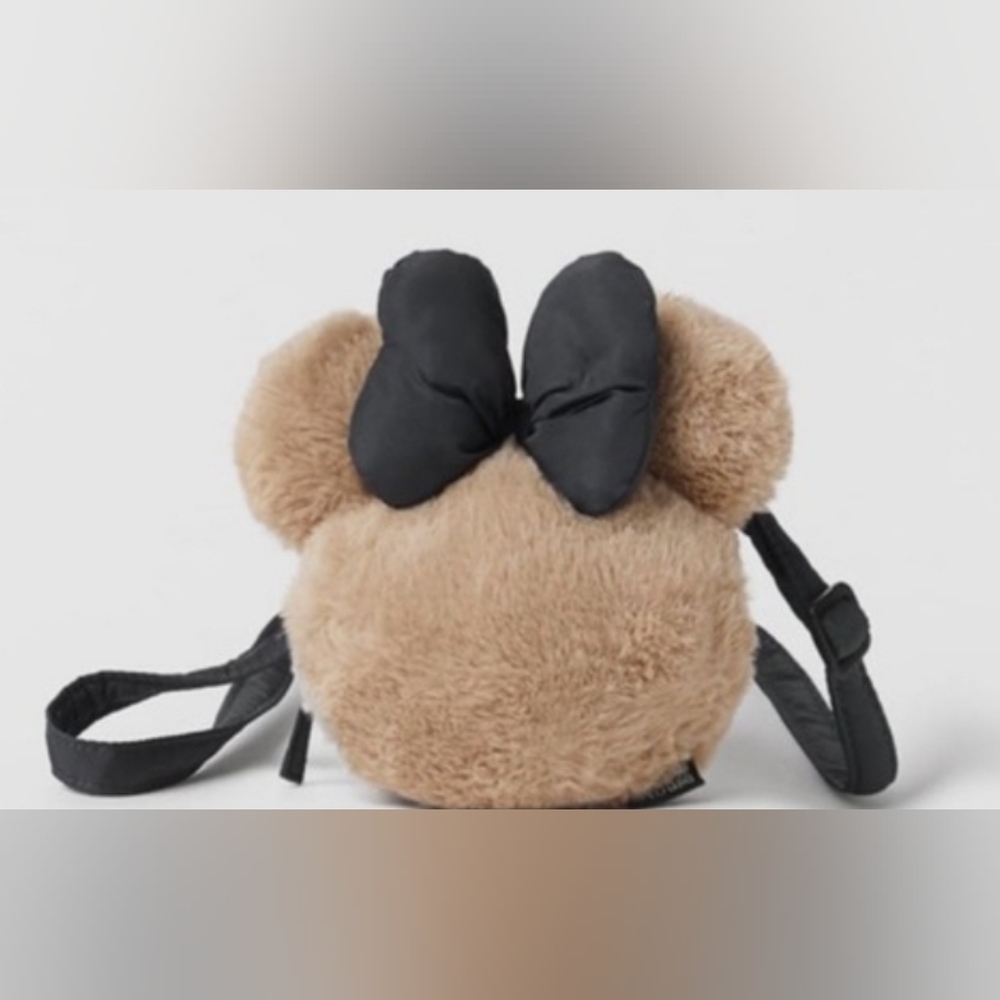 NWOT - Disney x Zara - Minnie Mouse Sherling Plush Crossbody Bag Purse